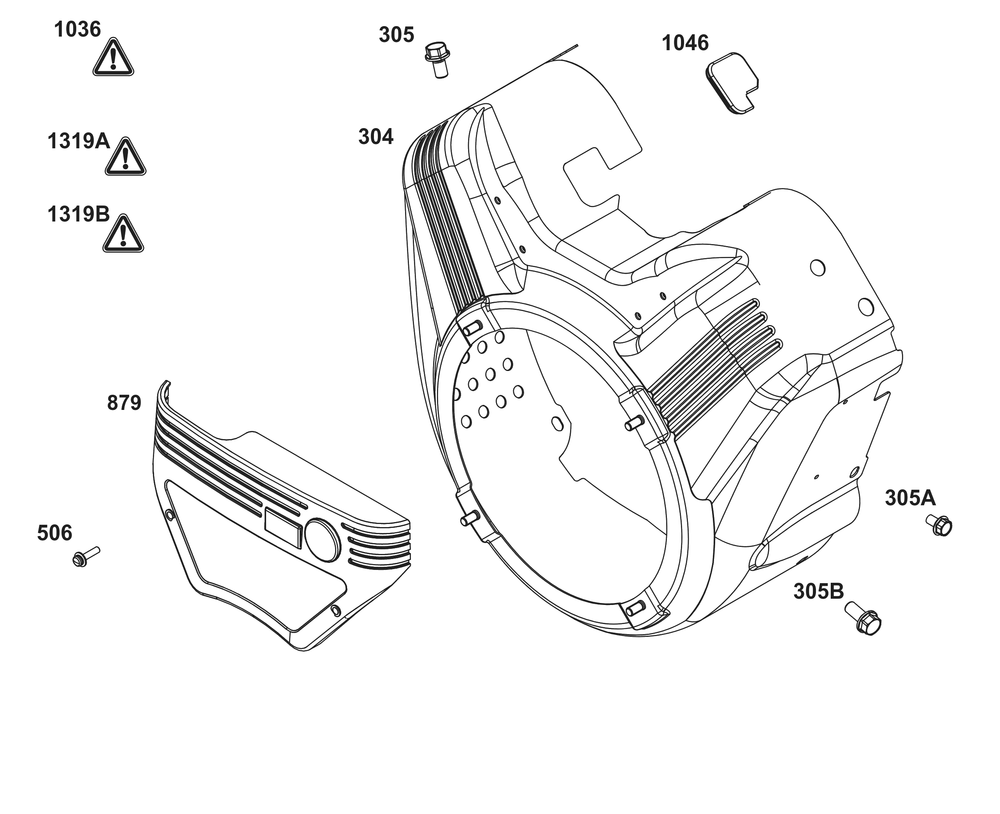 Blower Housing Group Diagram and Parts List for 386447-0415-H7 200000 - 399999 Briggs and Stratton Engine